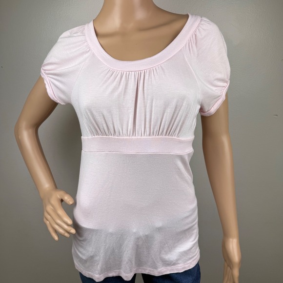 Old Navy Tops - Old Navy Pink Babydoll Puff Sleeve Empire Waist Top M Y2K Cottagecore Blouse
